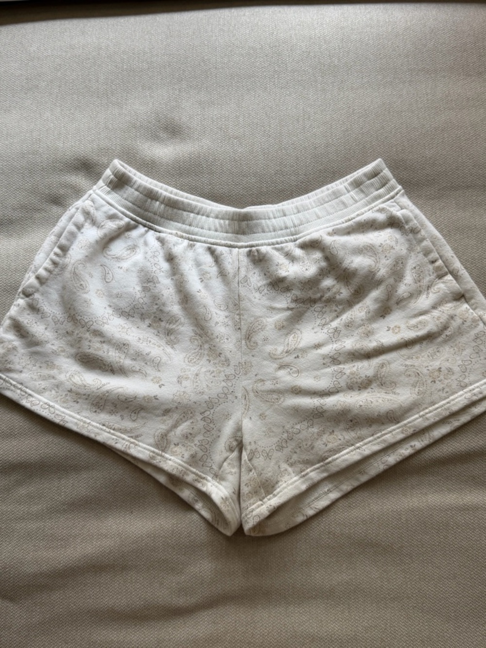 Women's Cream Paisley Lounge Shorts